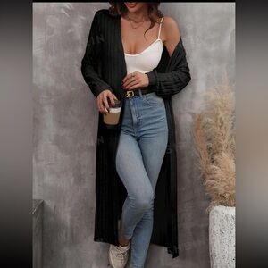 SHEIN LUNE Women's Long Casual Jacket With Printed Characters, Spring/Summer